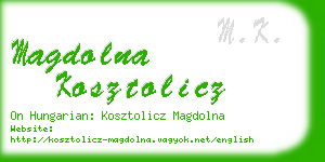 magdolna kosztolicz business card